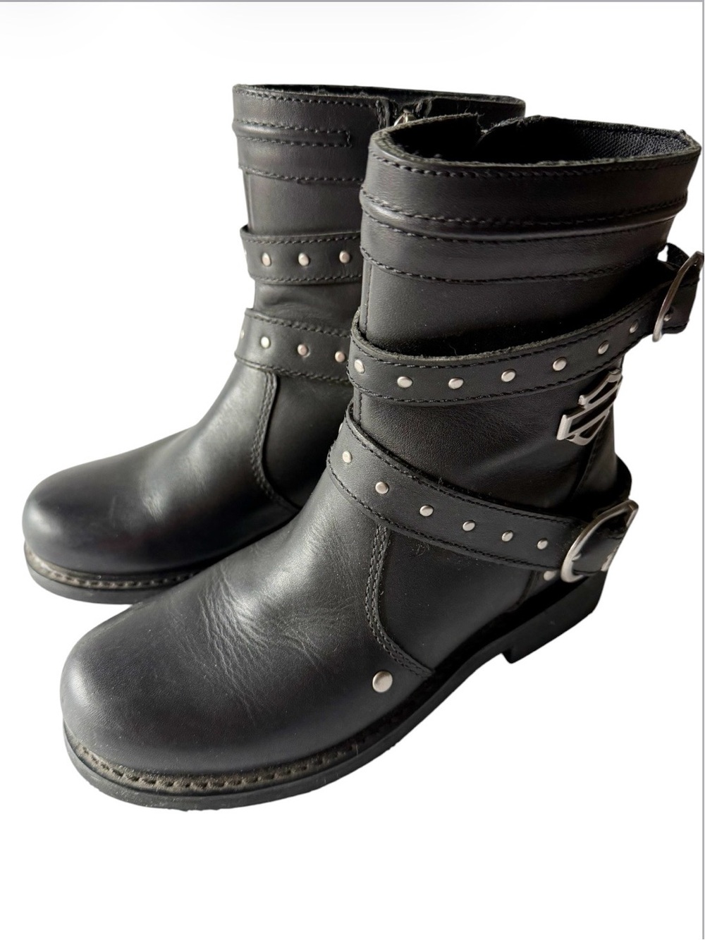 Harley Davidson Black Leather Riding Performance Chryse Moto Boots Size 6